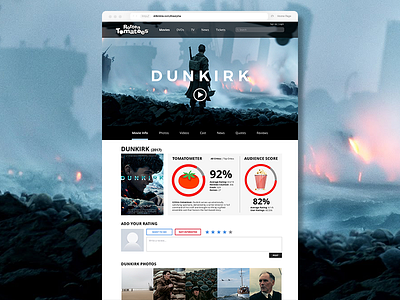 ThirtyUI Challenge #5 - Rotten Tomatoes Single Movie Page design homepage photoshop product sketch thirty ui challenge ui user experience user interface ux web web design