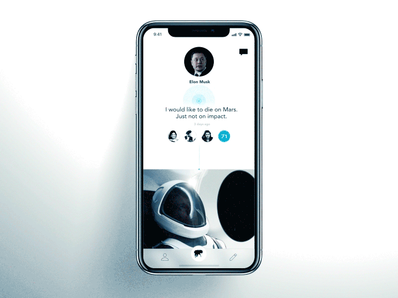 Musk / Prototype 1 animation elon musk gyroscope ios mobile space tilt timeline