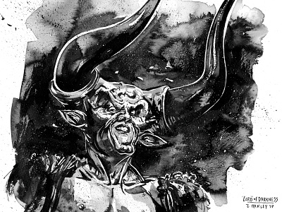 Lord of Darkness, LEGEND black and white darkness devil film halloween horror illustration ink inktober inktober2017 legend tim curry