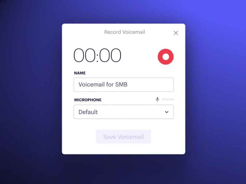 Voicemail Drop animation audio recording ui ux voicemail