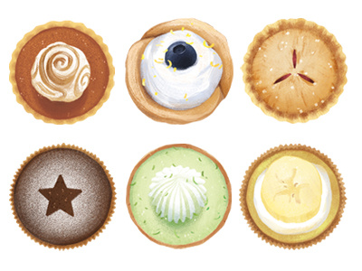 Mini Pies dessert food illustration pie pies tart