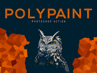 Polypaint Photoshop Action low poly paint polygon polypaint