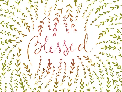 Blessed autumn design fall floral illustration lettering pattern textile