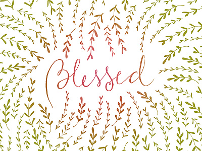Blessed autumn design fall floral illustration lettering pattern textile