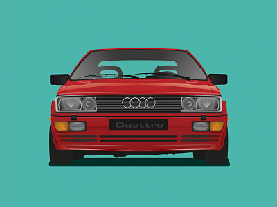 Audi Quattro 80s audi car illustration quattro vintage