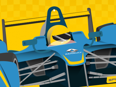 Reanult Formula E car formula e illustration race runner