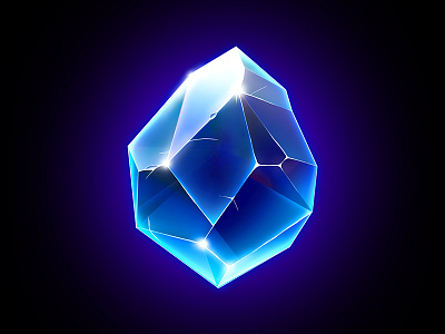 Blue Gem digital paint gem photoshop study