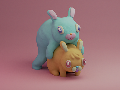 Share a moment. 3d character design illustration model render