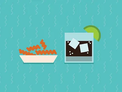 Birthday Banner coke curly drinks fries lime party snack whiskey