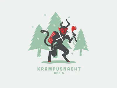 Krampusnacht christmas illustration krampus legend monster myth