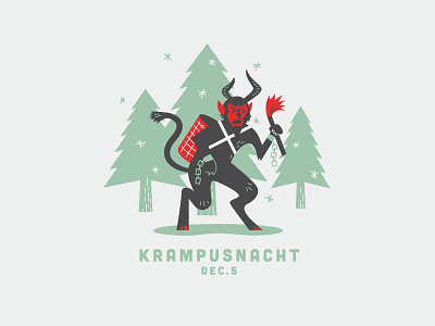 Krampusnacht christmas illustration krampus legend monster myth