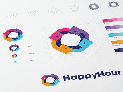 Happy Hour Logo - WIP app branding communication freelance friend mark mobile social topic vietnam