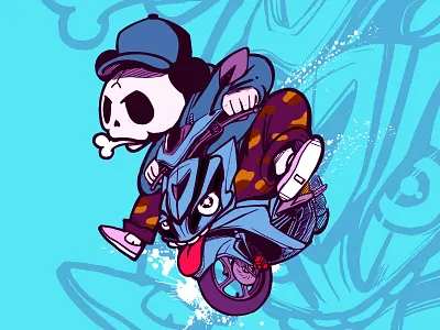 The panda driver illustration panda