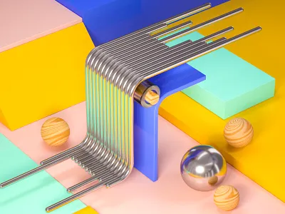 The F 3d c4d design illustration render