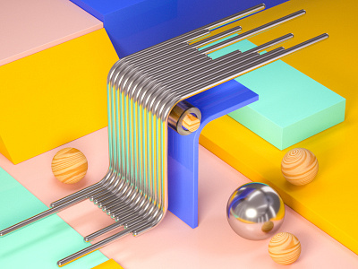 The F 3d c4d design illustration render