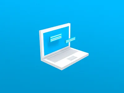 Messages 3d flat icon lowpoly messages mobile notebook render site tolitt ui ux