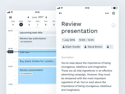 Ahead for iOS calendar complete invite ios management task details tasks