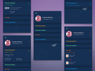 User Profile 006 airline bookings dailyui profile travel trip user