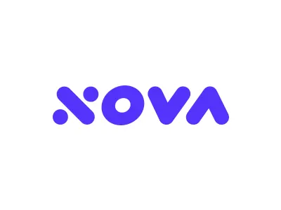 Nova logo logotype nova percent round