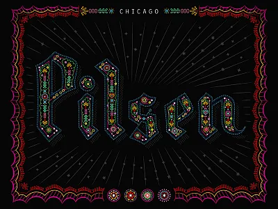 Pilsen chicago design lettering pilsen poster script type typography
