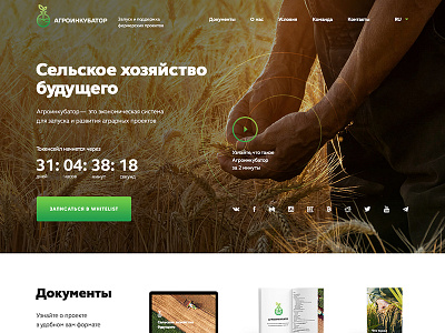 Logo and landing page for Agroinkubator art direction design interface photoshop site ui ux web web design