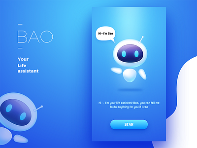 Life Assistant robot app assistant blue design illustrations life life assistant robot ui vector