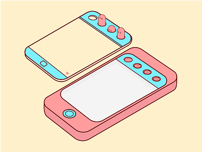 Inside a smartphone app cute isometric smartphone