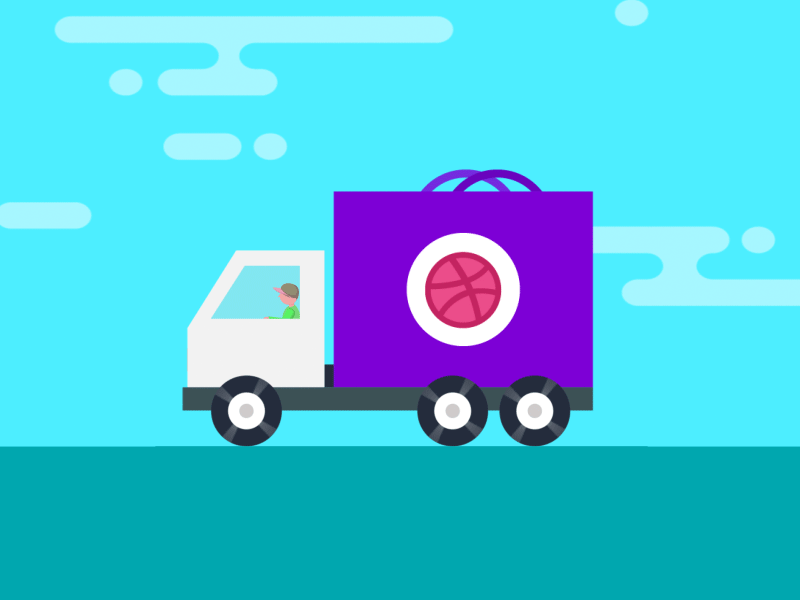 Dibbble Truck adobe after effect animation gif gif animation gifs illustration animation vector animation