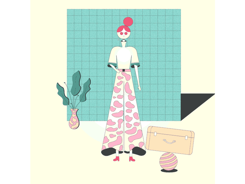 Naughty Cat01 cat fashion giff girl illustration loop shoot