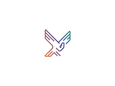 Vulture logo animal bird branding line logo minimal vulture