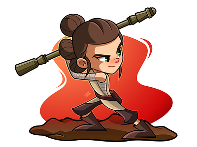 Rey - Starwars digital art fanart finn illustration jedi rey starwars the last jedi