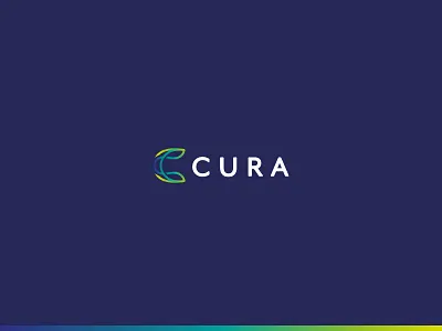 Cura Final Brand c chiropractic column gradient health line work logo minimalist