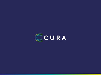 Cura Final Brand c chiropractic column gradient health line work logo minimalist