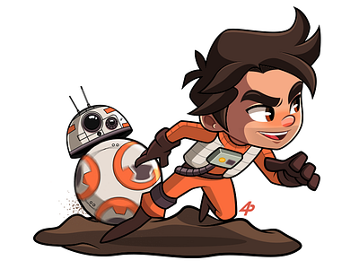 Poe Dameron - Starwars bb8 fanart finn poe poe dameron rey starwars the last jedi