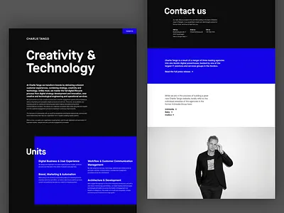 Charlie Tango agency creativity dark technology ui website