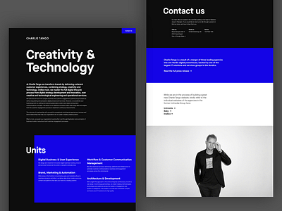 Charlie Tango agency creativity dark technology ui website