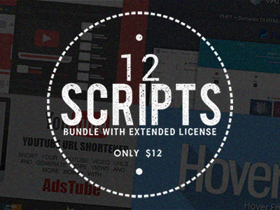 12 Website Scripts With Commercial License bundle codegrape css deal html5 javascript php script website