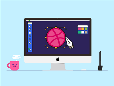 workspace debut dribbble illustration workspace