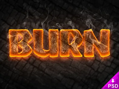 Burn Text Style Small Preview burn freebie layer style photoshop psd smartobject style text