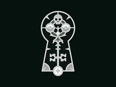 Skeleton Key enamel pin grey illustration illustrator key skeleton skull spooky victorian