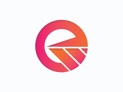 Monogram of EM e em gradient logo m