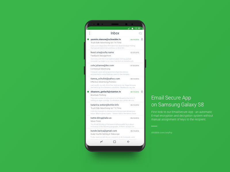 Example of Email Secure App Redesign