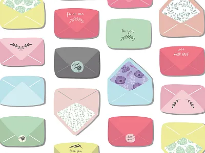 Love Letters illustration calligraphy floral flowers illustration love message pattern vector