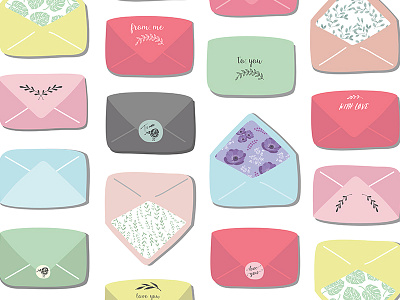 Love Letters illustration calligraphy floral flowers illustration love message pattern vector