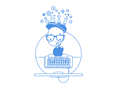 Friend of mine developer face glasses keyboard