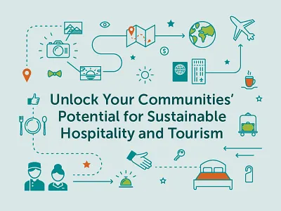 Global Solutions Icons 2d global hospitality icon sustainability tourism vector