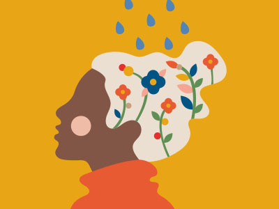 Keeping my mind fresh colors flat flowers idea illustration illustrator mind minimal