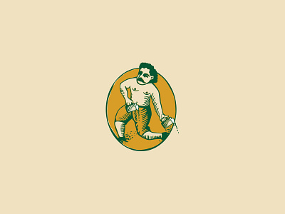 Let's grab a couple bowls of loudmouth soup ale beer brew edmonton illustration label man matchbox moustache nipple shirtless vintage