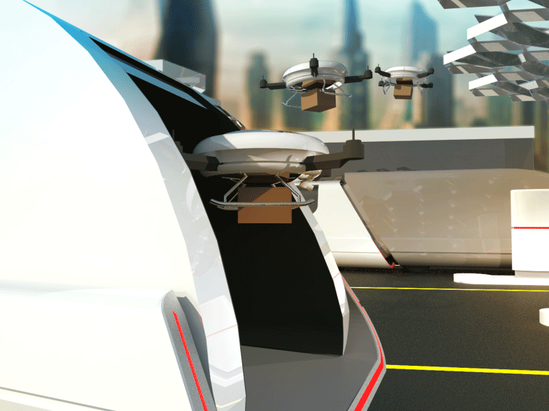 The drones are coming... 3d amazon animation city delivery drone future gif robot tech