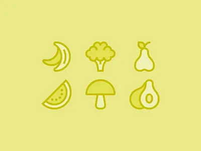 Healthy for Flaticon avocado banana broccoli food fruits health healthy pear vegetables watermelon